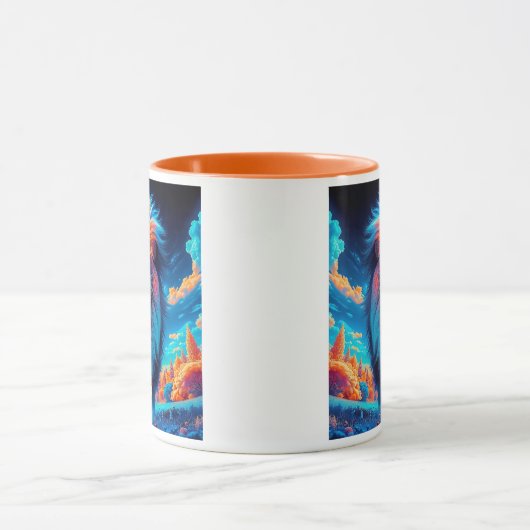 Ein beeindruckender Löwe, der brüllt. Tasse (Zentrum)