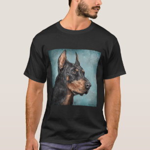 Ein beeindruckender Schwarz-Gold-Doberman-Pinscher T-Shirt