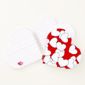 Ein beeindruckendes, rotes Herz-Notebook mit große Notizblock (Innenseite)