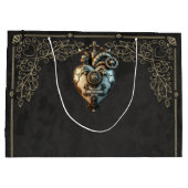 Ein beeindruckendes Steampunkherz Große Geschenktüte (Rückseite)