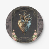 Ein beeindruckendes Steampunkherz Pappteller (Vorderseite)
