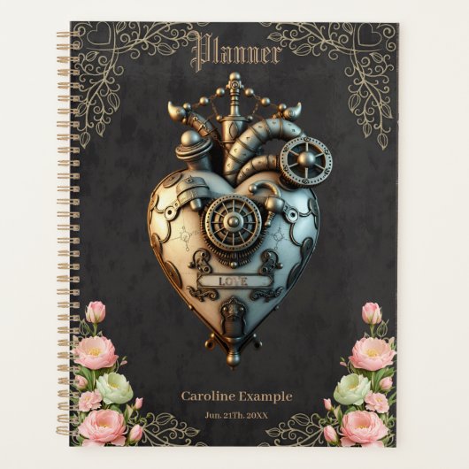 Ein beeindruckendes Steampunkherz Planer (Vorderseite)