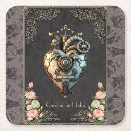 Ein beeindruckendes Steampunkherz Rechteckiger Pappuntersetzer