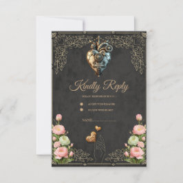 Ein beeindruckendes Steampunkherz RSVP Karte