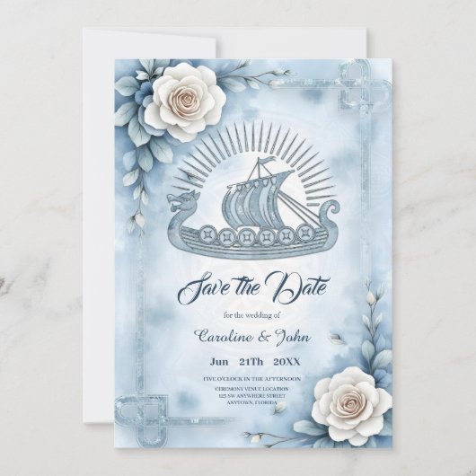 Ein beeindruckendes Steampunkherz Save The Date (Vorderseite)