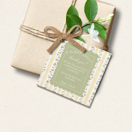 Ein beeriges süßes Baby ist auf dem Weg Salbei grü Geschenkanhänger