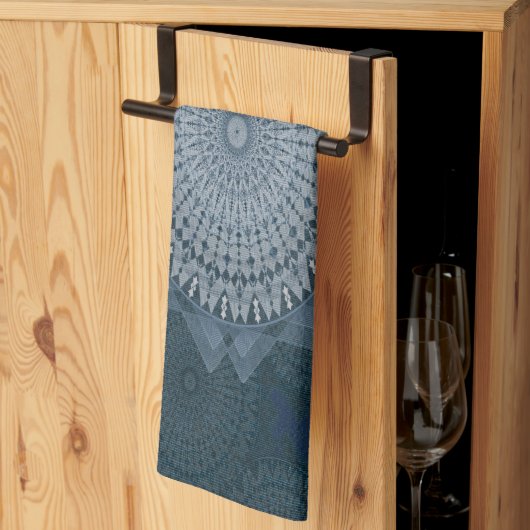 Ein Beginn des blauen Massenzirkels Geschirrtuch (Drittel gefaltet)