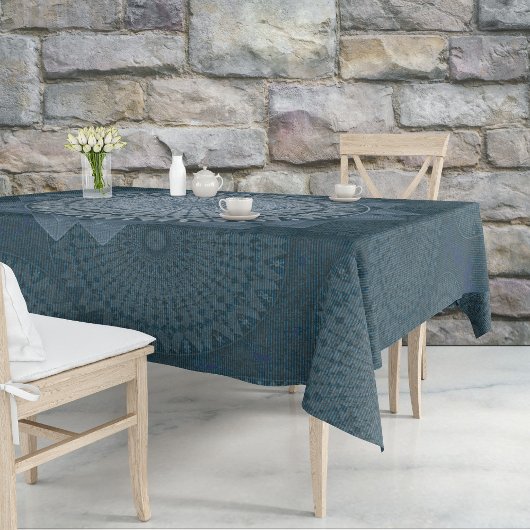 Ein Beginn des blauen Massenzirkels Tischdecke