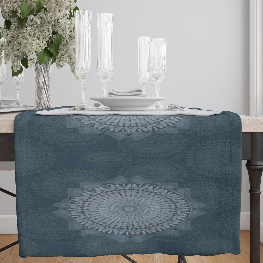 Ein Beginn des Massenkreises (blaue Version) Mittelgroßer Tischläufer