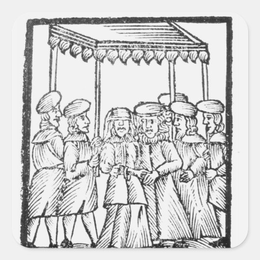 Ein Beispiel für eine jüdische Hochzeit Quadratischer Aufkleber (Vorderseite)