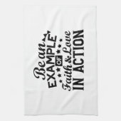 Ein Beispiel für Glauben und Liebe in Aktion sein Geschirrtuch (Vertikal)