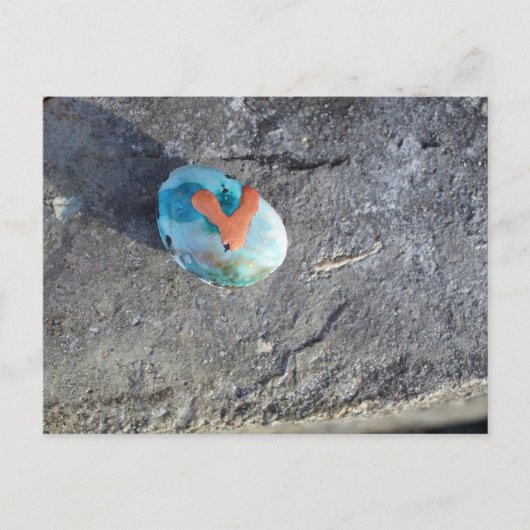 Ein bemalter Herzgestein Postkarte (Vorderseite)