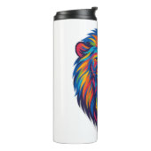 Ein bemalter Löwe Kaffeetasse Thermosbecher (Nach links gedreht)