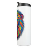 Ein bemalter Löwe Kaffeetasse Thermosbecher (Nach rechts gedreht)