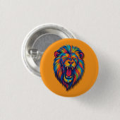 Ein bemalter Löwe Knopf Button (Vorne & Hinten)