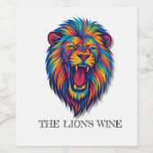 Ein bemalter Löwe   Wein Etikett  (Einzelnes Label)