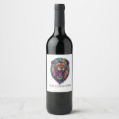Ein bemalter Löwe   Wein Etikett  (Vorderseite)