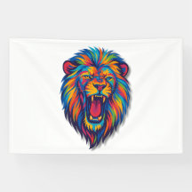 Ein bemaltes Löwenbanner