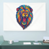 Ein bemaltes Löwenbanner Banner (Messe)