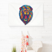 Ein bemaltes Löwenbanner Banner (InSitu)