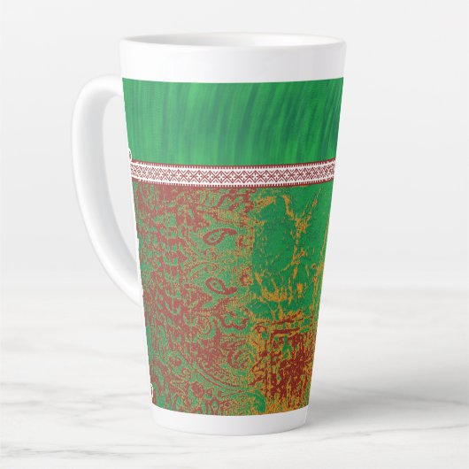 Ein bemerkenswerter Schal im indischen Stil mit ei Milchtasse (Linke Ecke)