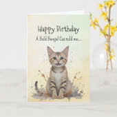 Ein Bengalisches Katzenpaar zum Geburtstag Karte (Gelbe Blume)