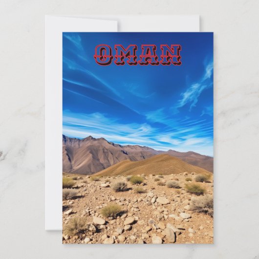 Ein bergiges Omani-Gelände Feiertagskarte (Vorderseite)