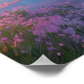Ein Bergsee und ein rosa Himmel Poster (Ecke)