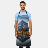 Ein Bergsteiger mit einem orangefarbenen Kleid in Schürze (Getragen)
