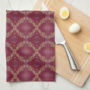 Ein Berry Color Floral Kitchen Teetuch Geschirrtuch