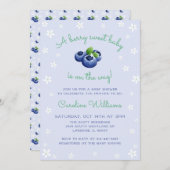 Ein Berry Sweet Baby ist auf dem Weg Blueberry Boy Einladung (Vorne/Hinten)