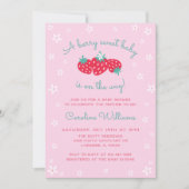 Ein Berry Sweet Baby ist auf dem Weg Strawberry Pi Einladung (Vorderseite)