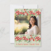 Ein Berry Sweet Foto Erdbeerrahmen Dankeskarte (Vorderseite)