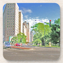 Ein beschäftigter Nachmittag in Chicago Getränkeuntersetzer