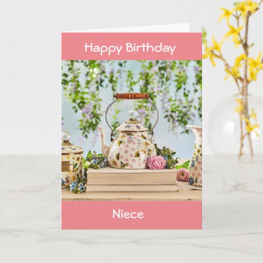 EIN BESONDERER TEE-POT FÜR EINE BESONDERE NIECE KARTE (Gelbe Blume)