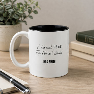 Ein besonderes Herz für Sonderschullehrer Zweifarbige Tasse