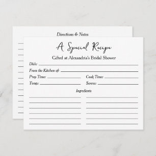 Ein besonderes Rezept für die Brautparty-Giftkarte