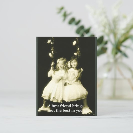 Ein bester Freund bringt das Beste in dir Postkarte (Stehend Vorderseite)