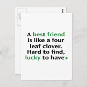 Ein bester Freund ist wie ein Vierblättriges Kleeb Postkarte (Vorne/Hinten)