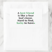 Ein bester Freund ist wie ein Vierblättriges Kleeb Rechteckiger Aufkleber (Tasche)