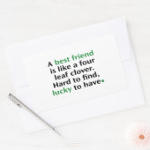 Ein bester Freund ist wie ein Vierblättriges Kleeb Rechteckiger Aufkleber (Umschlag)