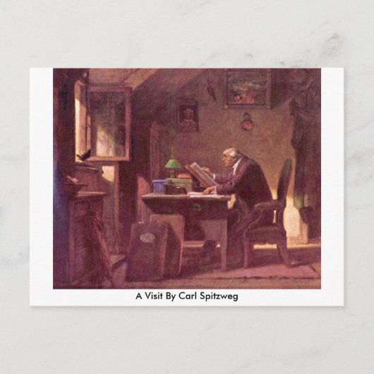 Ein Besuch beim Carl Spitzweg Postkarte (Vorderseite)