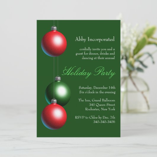 Ein Besuch in einem grünen Ornament Einladung (Stehend Vorderseite)