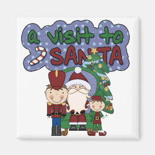 Ein Besuch in Santa Tshirts und Geschenken Magnet