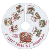 Ein Besuch von St. Nicholas Polyester Weihnachtsbaumdecke (Vorderseite)