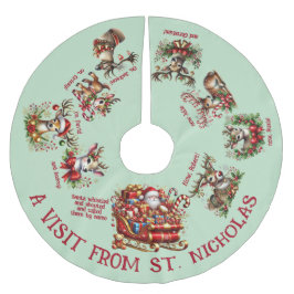 Ein Besuch von St. Nicholas Polyester Weihnachtsbaumdecke