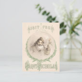 Ein Besuch von St. Nikolaus Postkarte (Stehend Vorderseite)