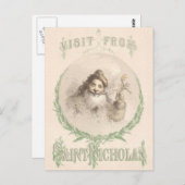 Ein Besuch von St. Nikolaus Postkarte (Vorne/Hinten)