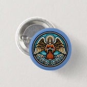 Ein betender Schutzengel Button (Vorne & Hinten)