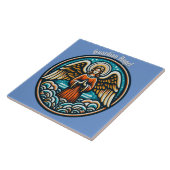 Ein betender Wächter Angel Fliese (Seite)